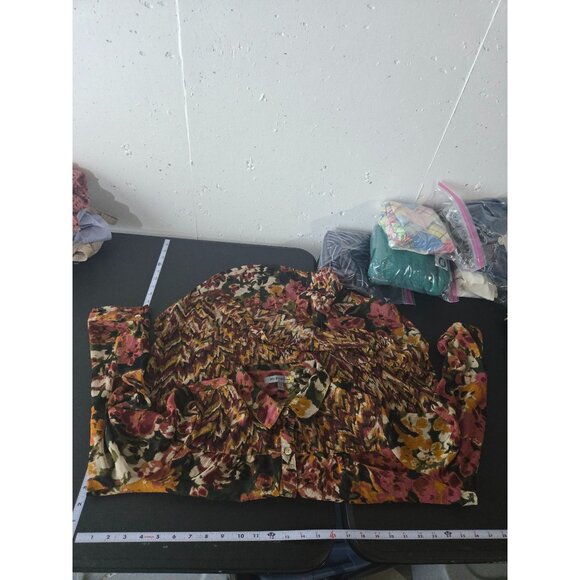 Figueroa & Flower Floral Long Sleeve Button Top Plus Size 2X Boho Fairy Sheer - Picture 8 of 11